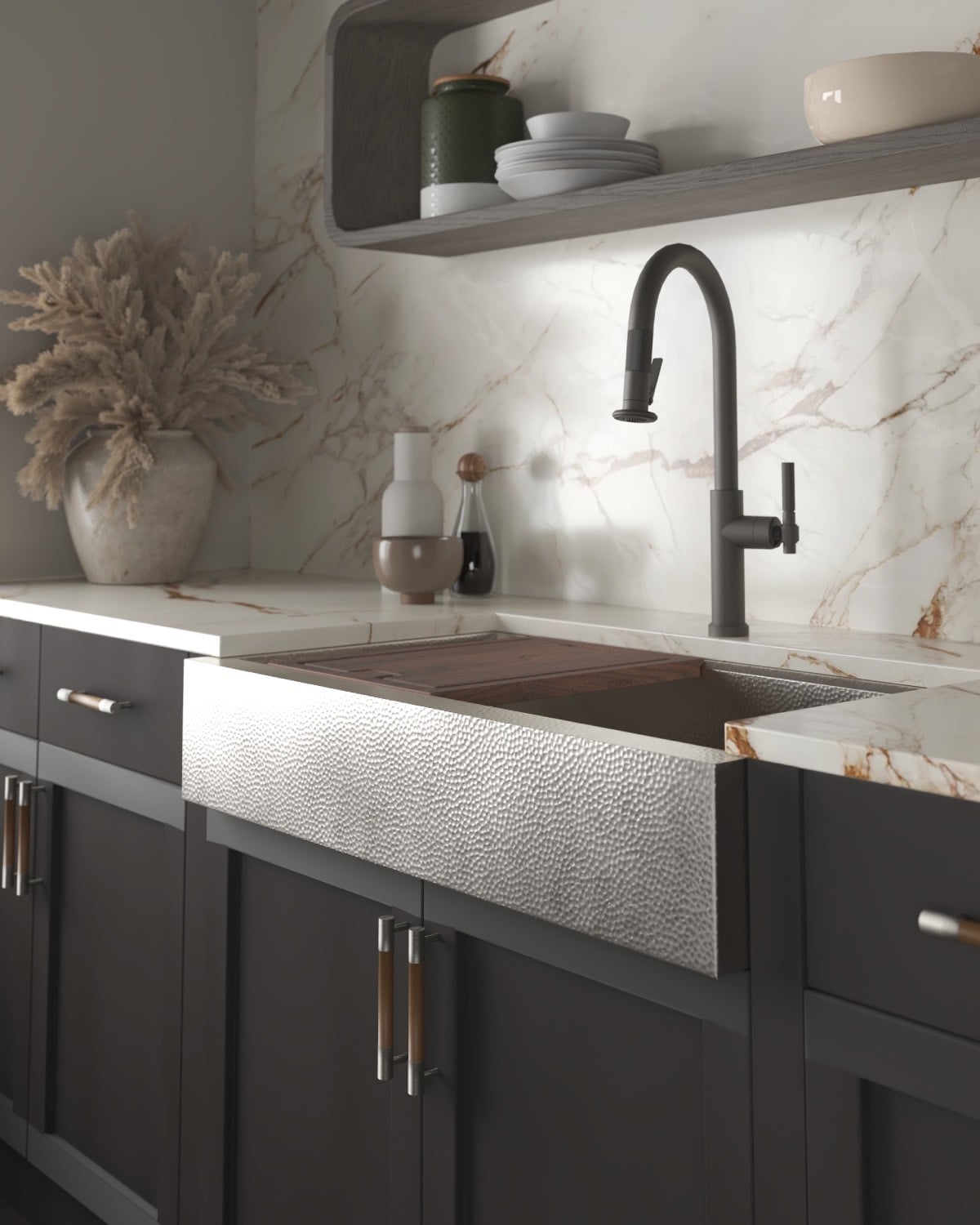 Brushed nickel faucet